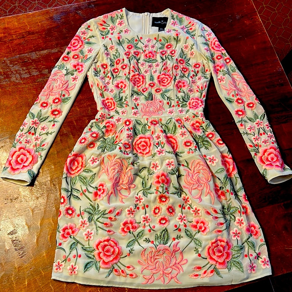 Needle and Thread floral embroidered and beaded dress size 2